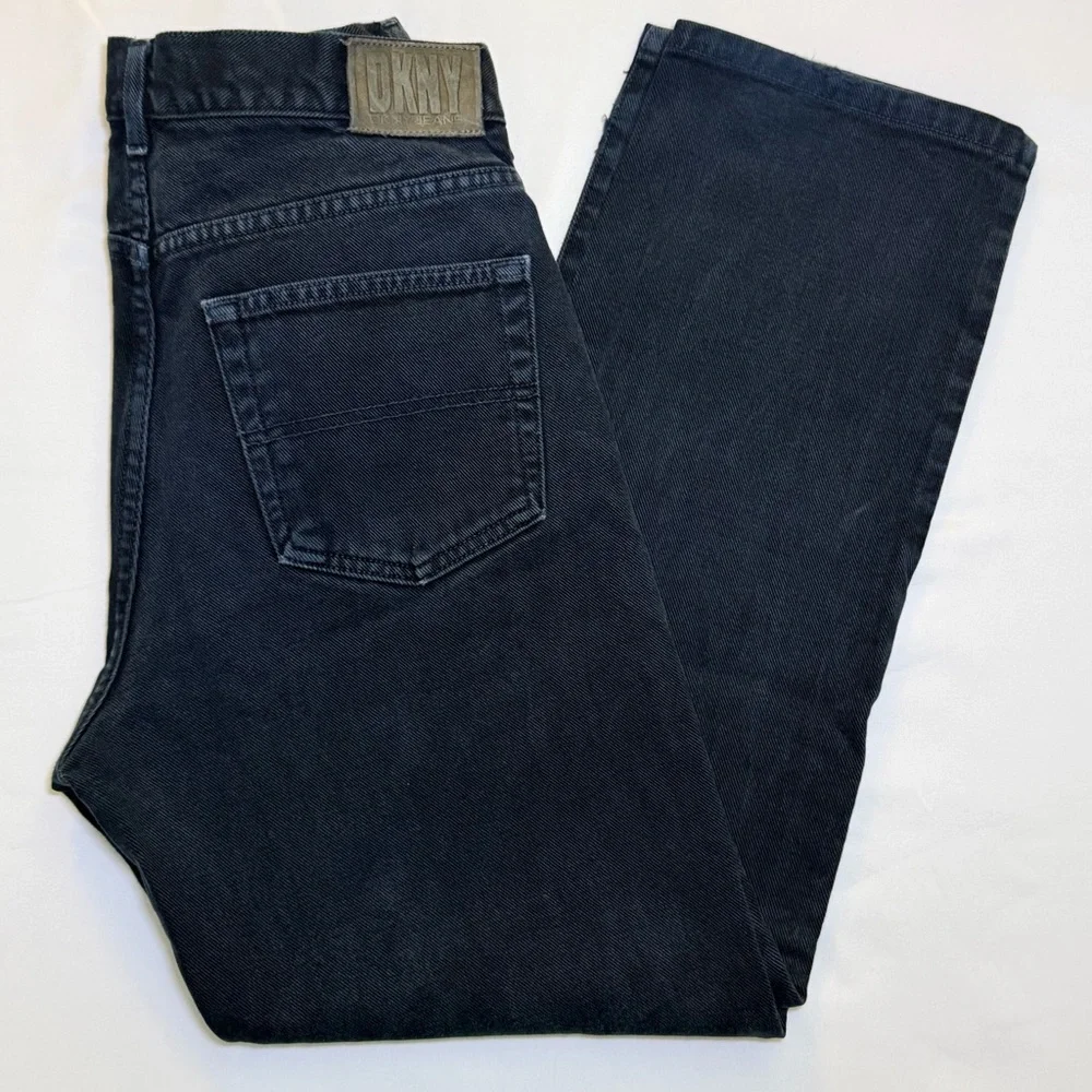 Vintage 2001 DKNY Black Wash Denim 100% Cotton Classic Retro Y2K Straight Jeans